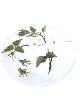 Mount Washington Glass Co. Vintage Hand Painted Milk Glass Collector Plate 12"